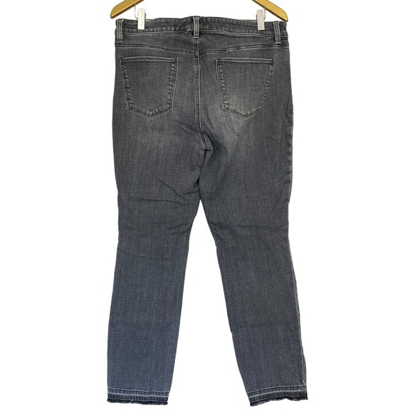 Talbots Size 10 Flawless Five Pocket Jeans Slim Ankle Raw Hem Gray Curvy 34x30 - Picture 2 of 16